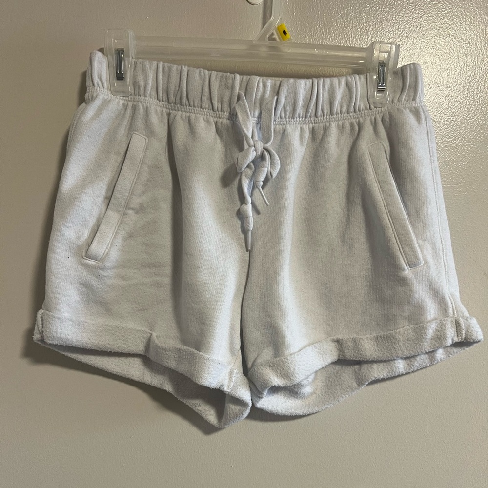 PINK white sweat shorts size small